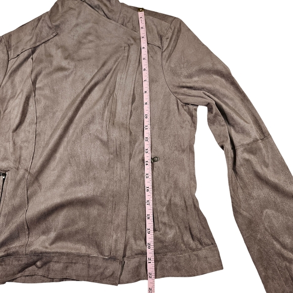 Kut From The Kloth Faux Seude Zip Up Jacket, Grey, Medium - Picture 14 of 16